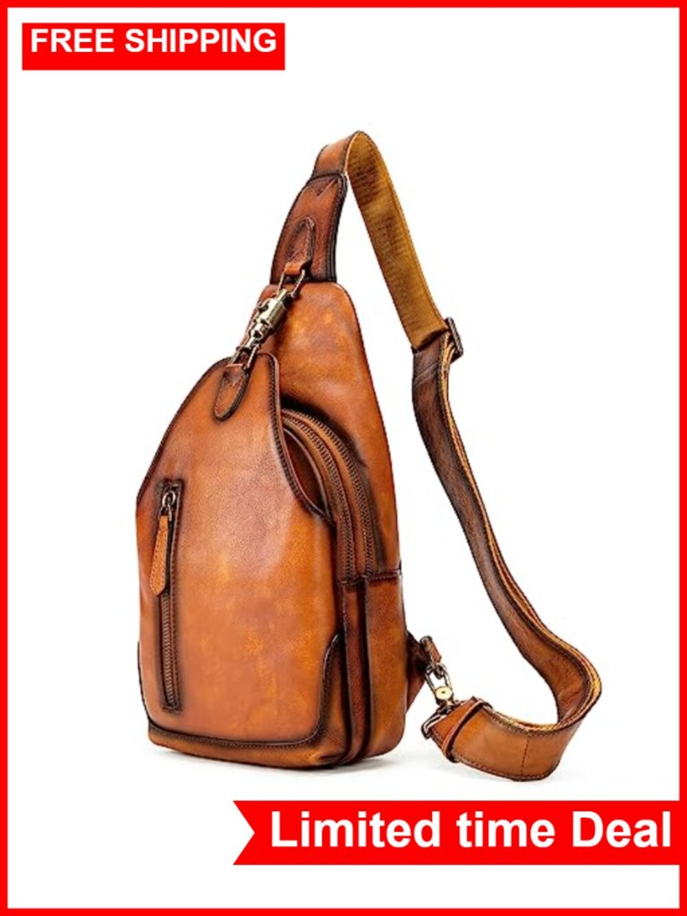Genuine Leather Crossbody Sling Bag Handmade Vintage Shoulder Purse Daypack